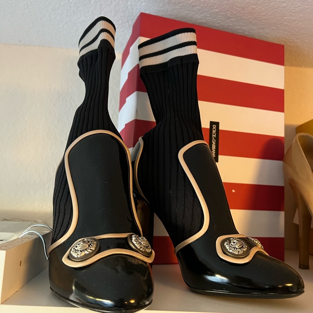 D & G Knit Sock Ankle Boots - Sold Out